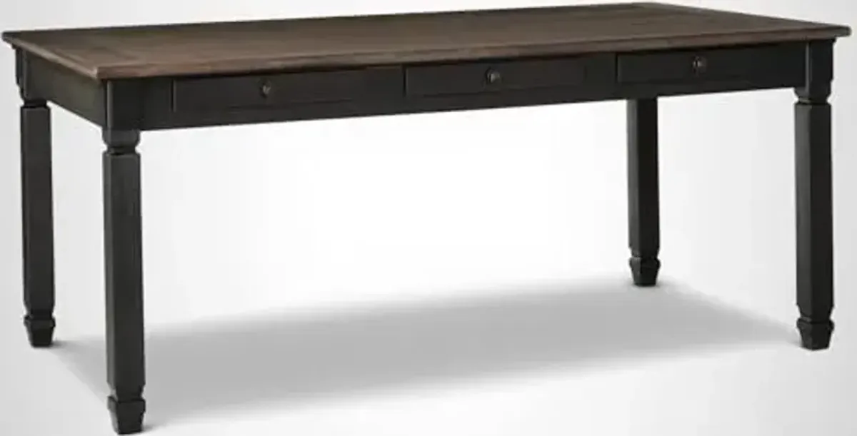 Signature Design by Ashley Tyler Creek Farmhouse Dining Table with Drawers, Seats up to 6, Almost Black