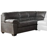 Signature Design by Ashley Bladen Faux Leather Upholstered Left Arm Facing Sofa, Sectional Component, Gray