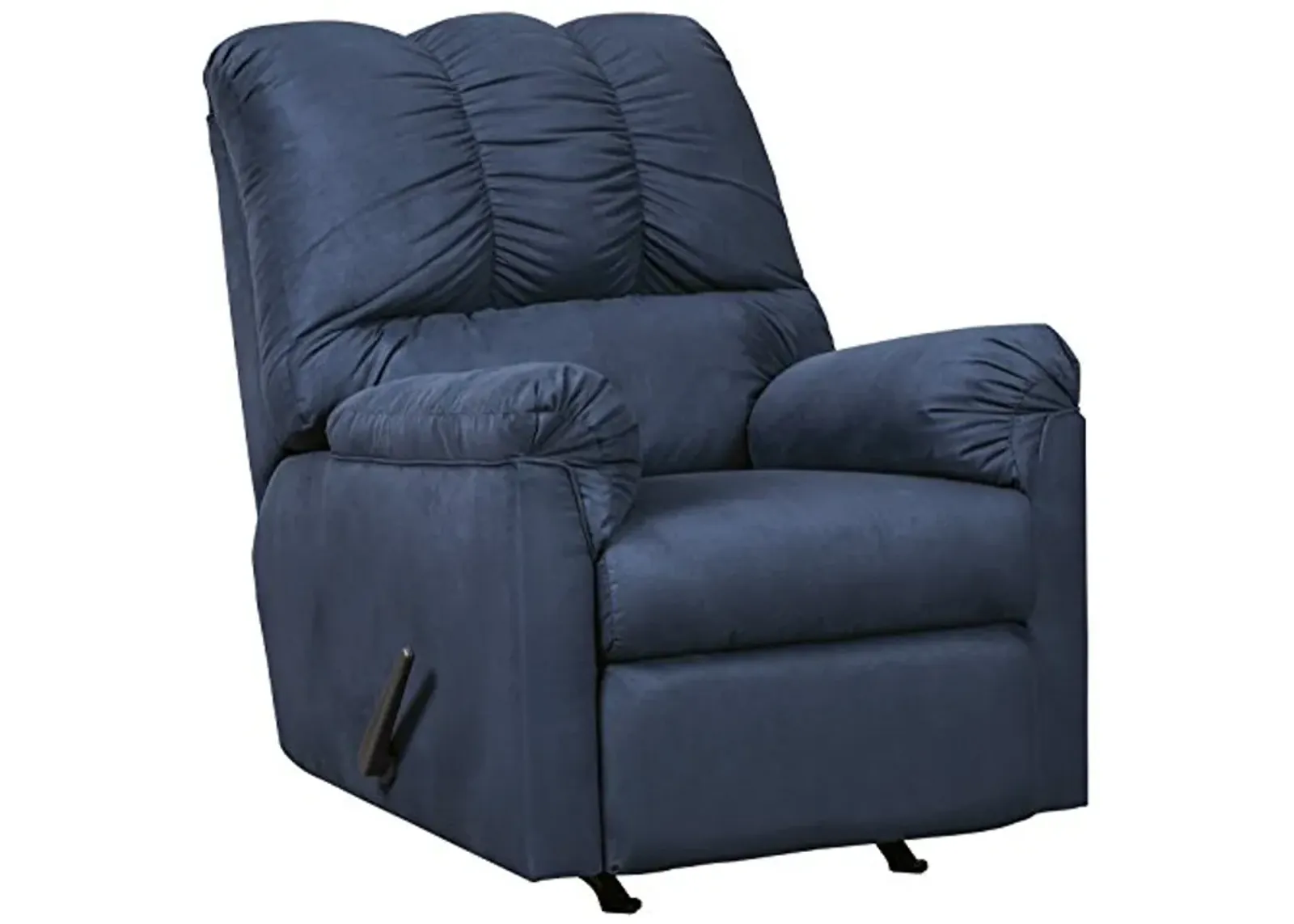 Signature Design by Ashley Darcy Casual Plush Manual Pull-Tab Rocker Recliner, Dark Blue