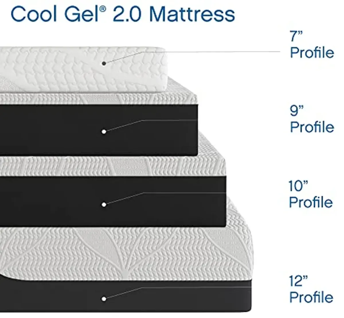 Cool Gel Chill Memory Foam 14-Inch Mattress with 2 Pillows,CertiPUR-US Certified, Mattress in a Box, Cal King, White