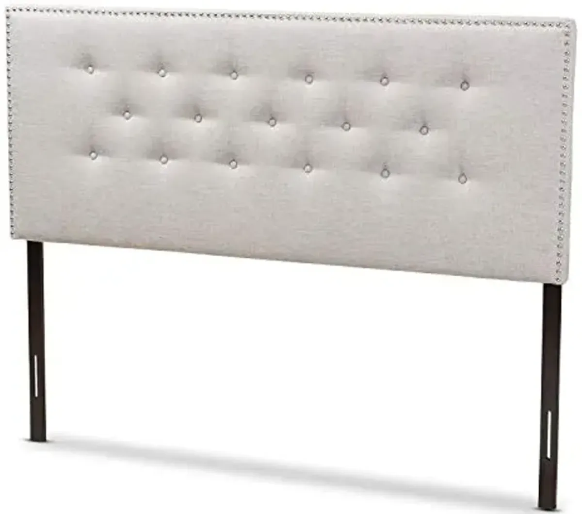 Baxton Studio Windsor Modern and Contemporary Greyish Beige Fabric Upholstered Queen Size Headboard Beige/Queen//Contemporary/Fabric Polyester 100%"/LVL/Foam