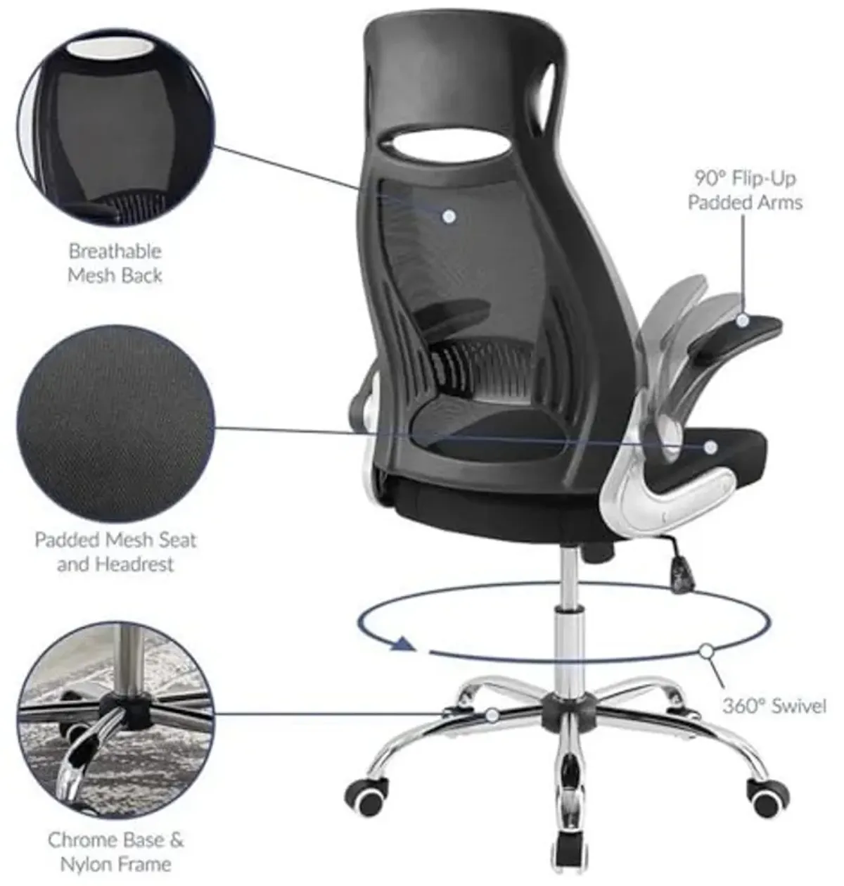 Modway Expedite High Back Tall Ergonomic Computer Desk Office Chair In [COLOR}