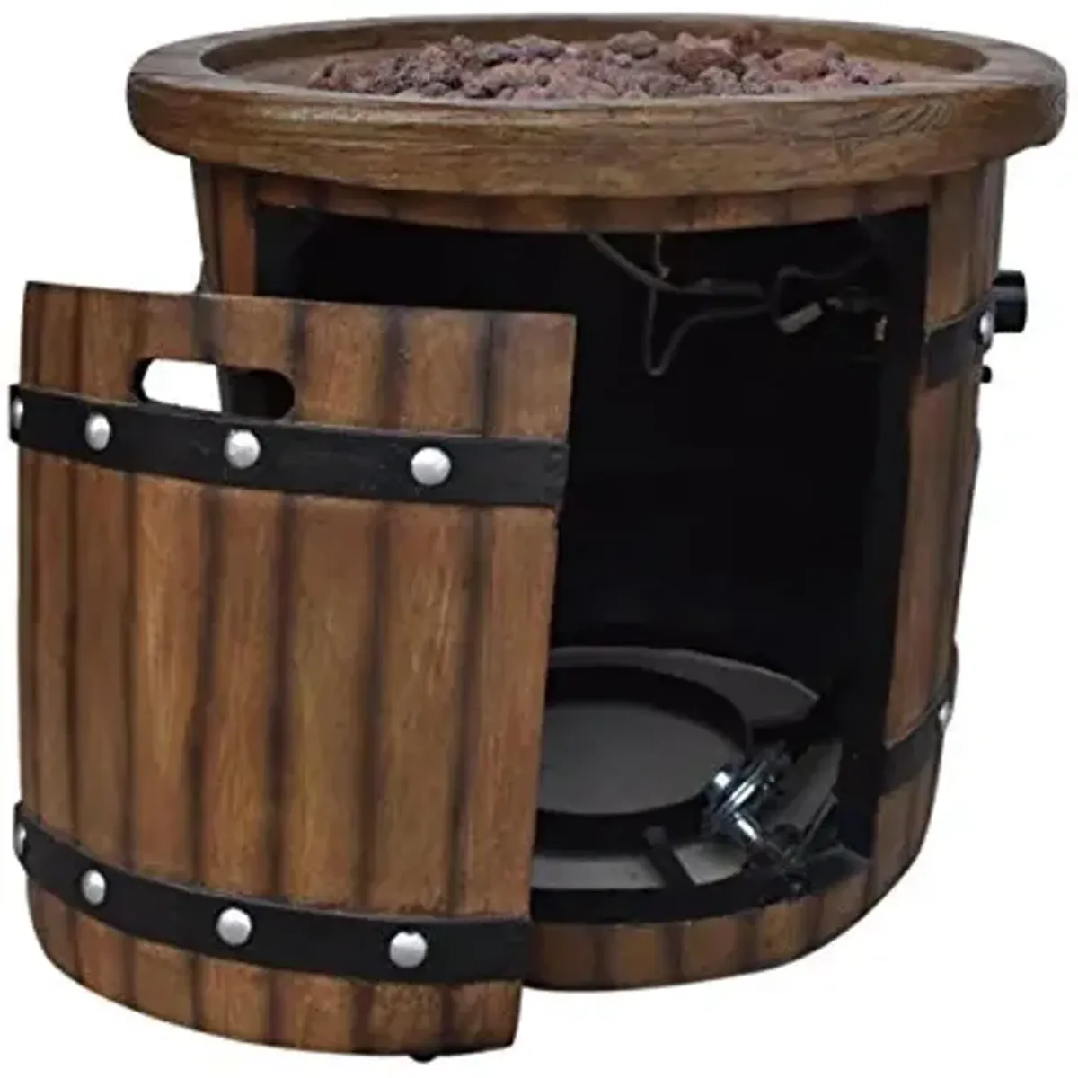 Christopher Knight Home Muriel Outdoor 25" Light-Weight Concrete Round Fire Pit 40K BTU, Dark Brown