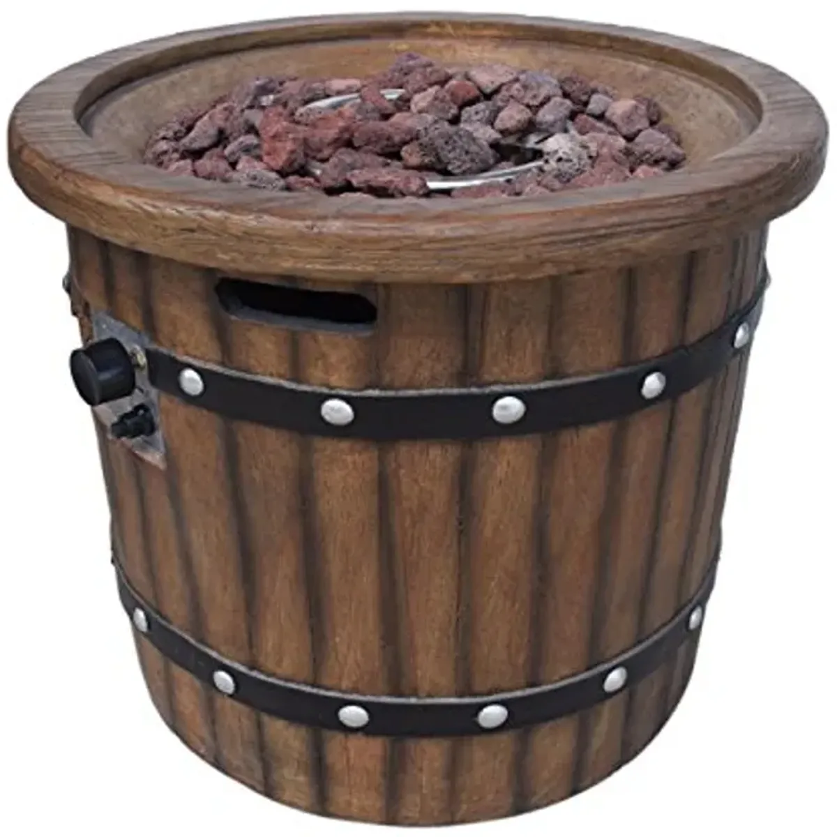 Christopher Knight Home Muriel Outdoor 25" Light-Weight Concrete Round Fire Pit 40K BTU, Dark Brown