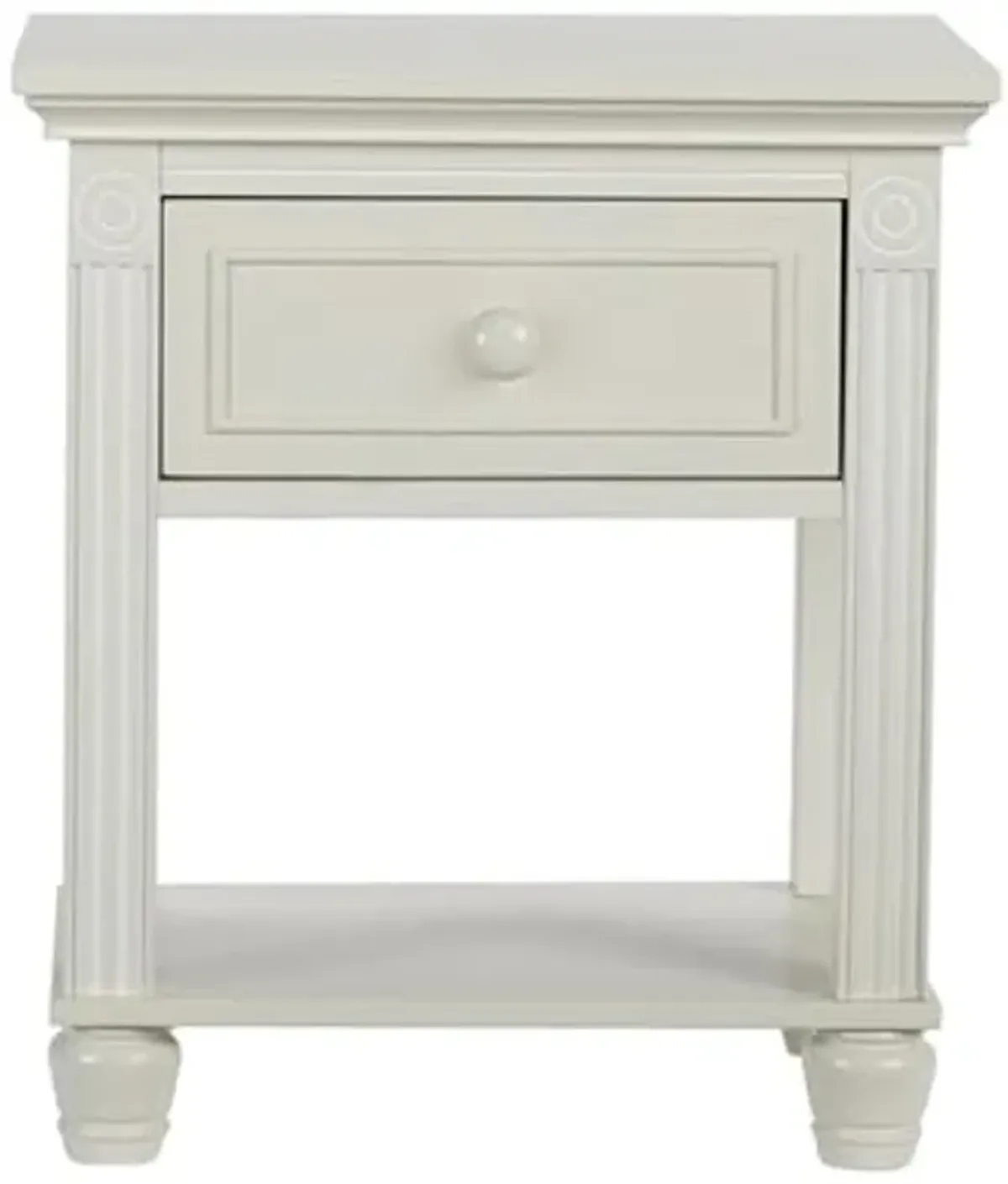 Baby Cache Montana Collection Natural Hardwood End Table Combo With Lasting Quality Design & Kilndried Hand Crafted Construction, Glazed White, Nightstand, 31 Pounds