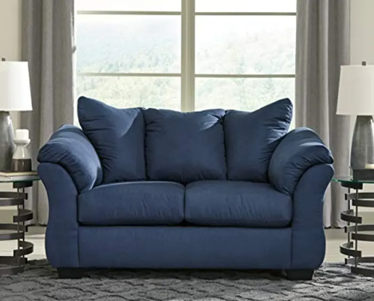 Signature Design by Ashley Darcy Casual Plush Loveseat, Dark Blue