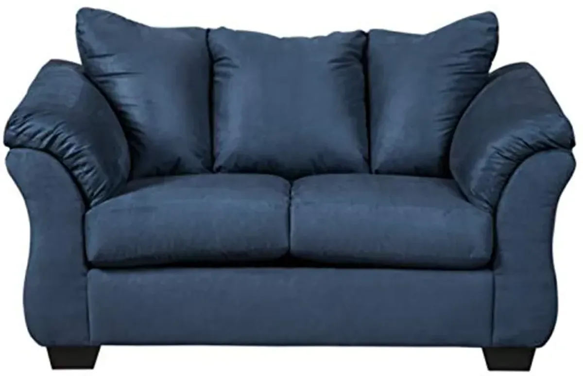 Signature Design by Ashley Darcy Casual Plush Loveseat, Dark Blue