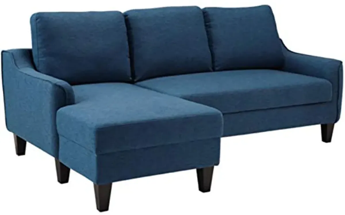 Signature Design by Ashley Jarreau Modern Sectional Sleeper Sofa Couch with Chaise Lounge, Blue