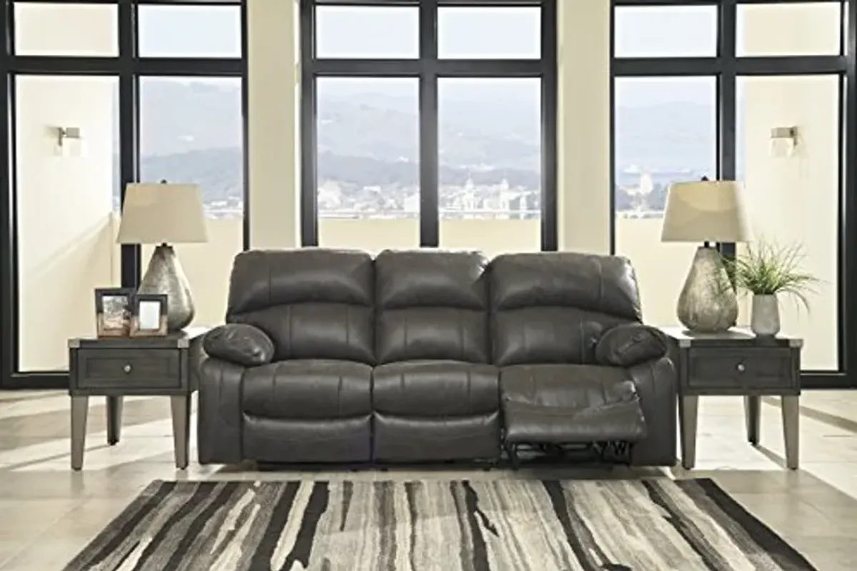 Signature Design by Ashley Dunwell Adjustable Power Rocker Reclining Sofa with USB Charging, Gray