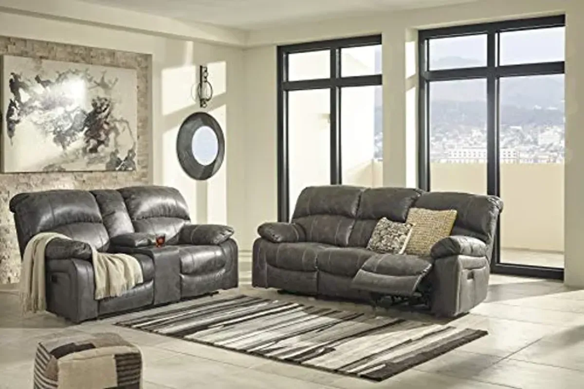 Signature Design by Ashley Dunwell Adjustable Power Rocker Reclining Sofa with USB Charging, Gray