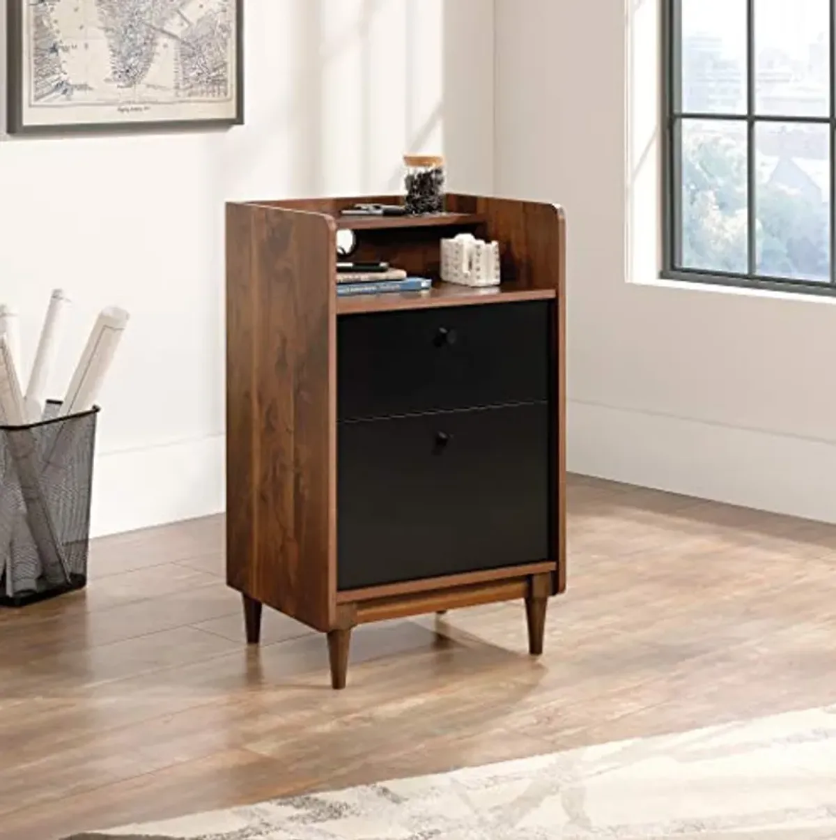 Sauder Harvey Park 2-Drawer Stand With File, Grand Walnut finish