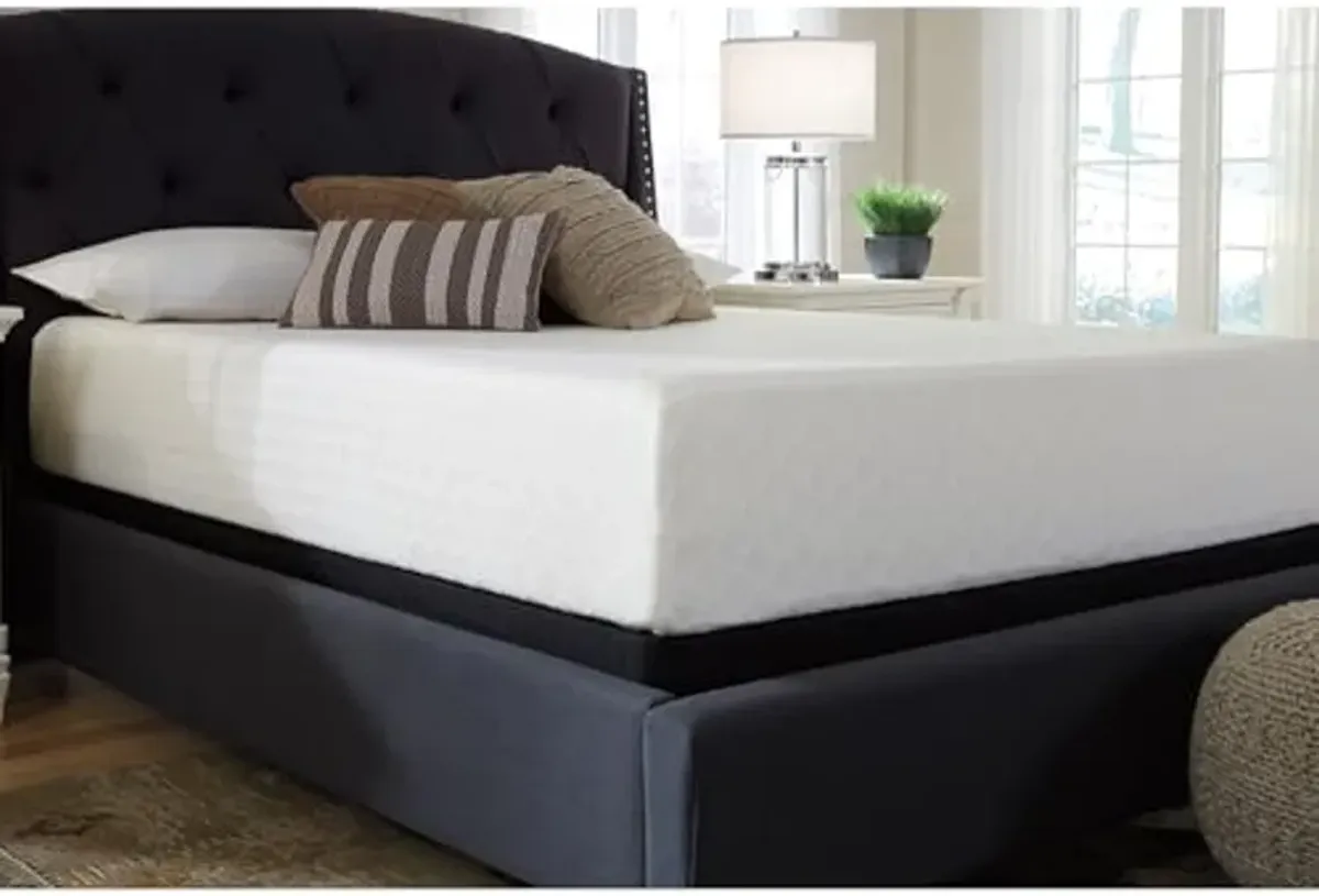 Signature Design by Ashley Twin Size Chime 10 Inch Medium Firm Memory Foam Mattress with Green Tea & Charcoal Gel