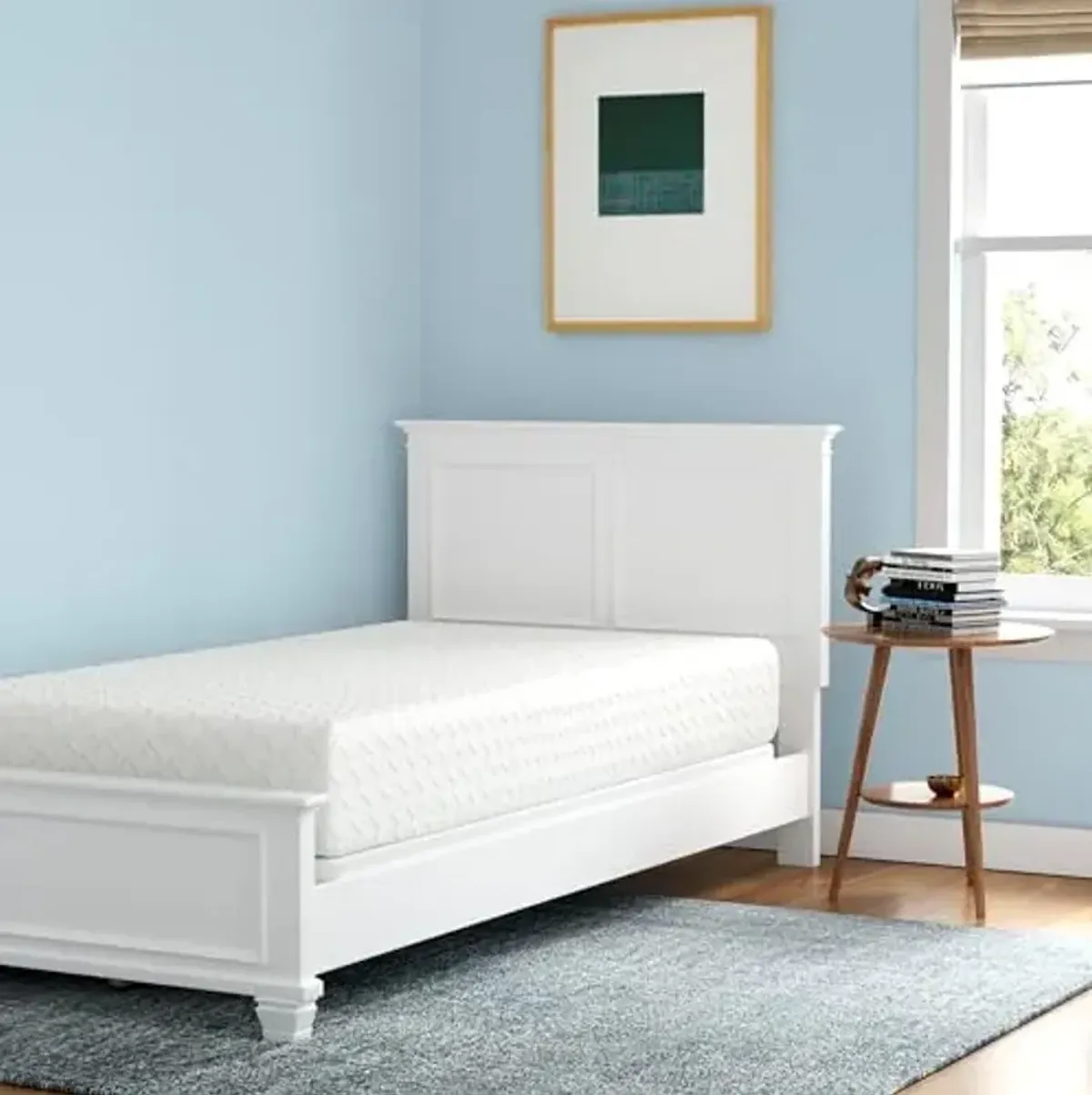 Signature Design by Ashley Twin Size Chime 10 Inch Medium Firm Memory Foam Mattress with Green Tea & Charcoal Gel for Pressure Relief, Fiberglass Free, Mattress In A Box