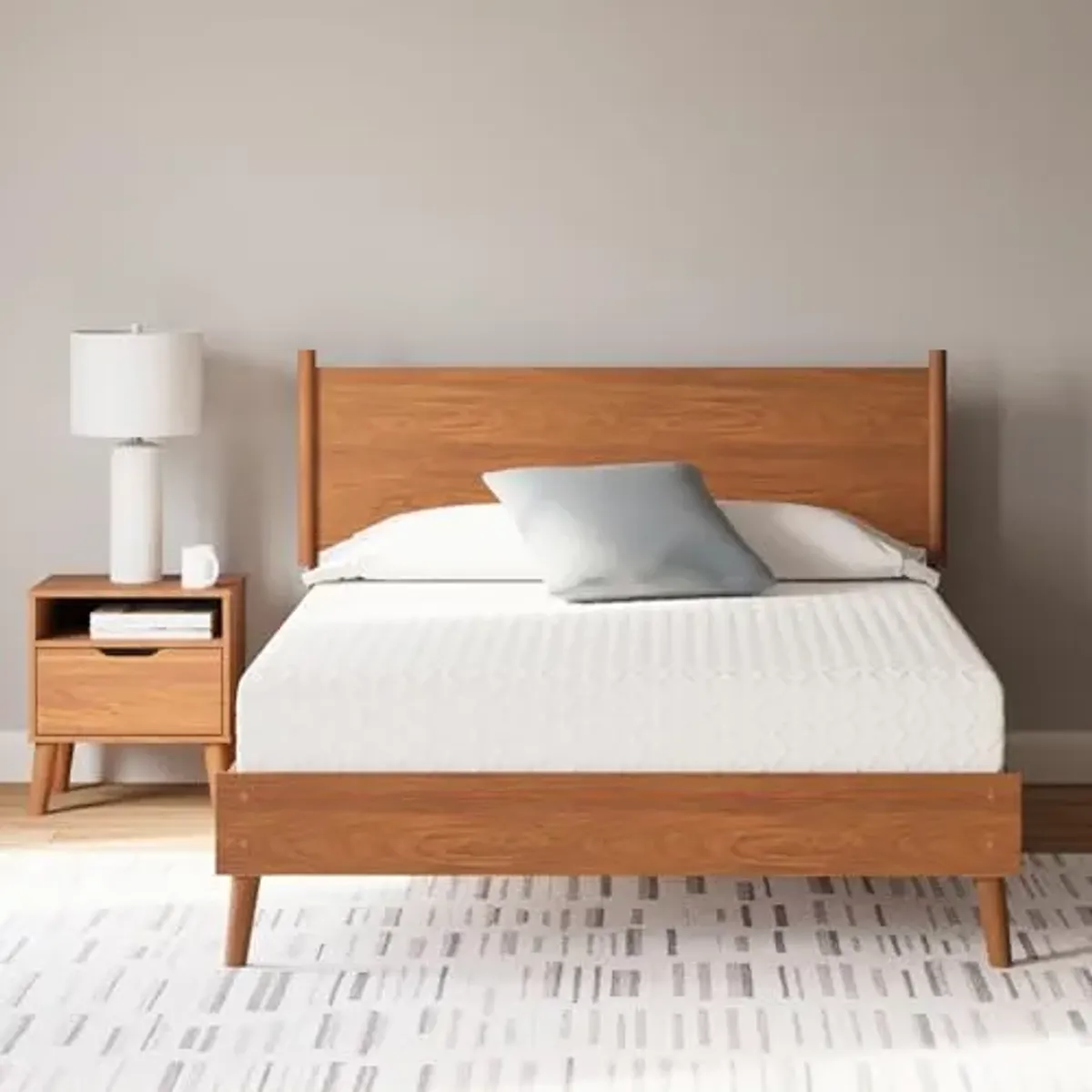 Signature Design by Ashley Twin Size Chime 10 Inch Medium Firm Memory Foam Mattress with Green Tea & Charcoal Gel for Pressure Relief, Fiberglass Free, Mattress In A Box