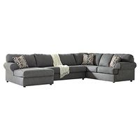 Ashley Furniture Signature Design - Jayceon Contemporary 3-Piece Sectional - Left Arm Facing Corner Chaise, Armless Loveseat, and Right Arm Facing Sofa - Steel