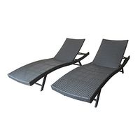 Christopher Knight Home Arthur | Outdoor Wicker Chaise Lounges | Set of 2 | in Grey