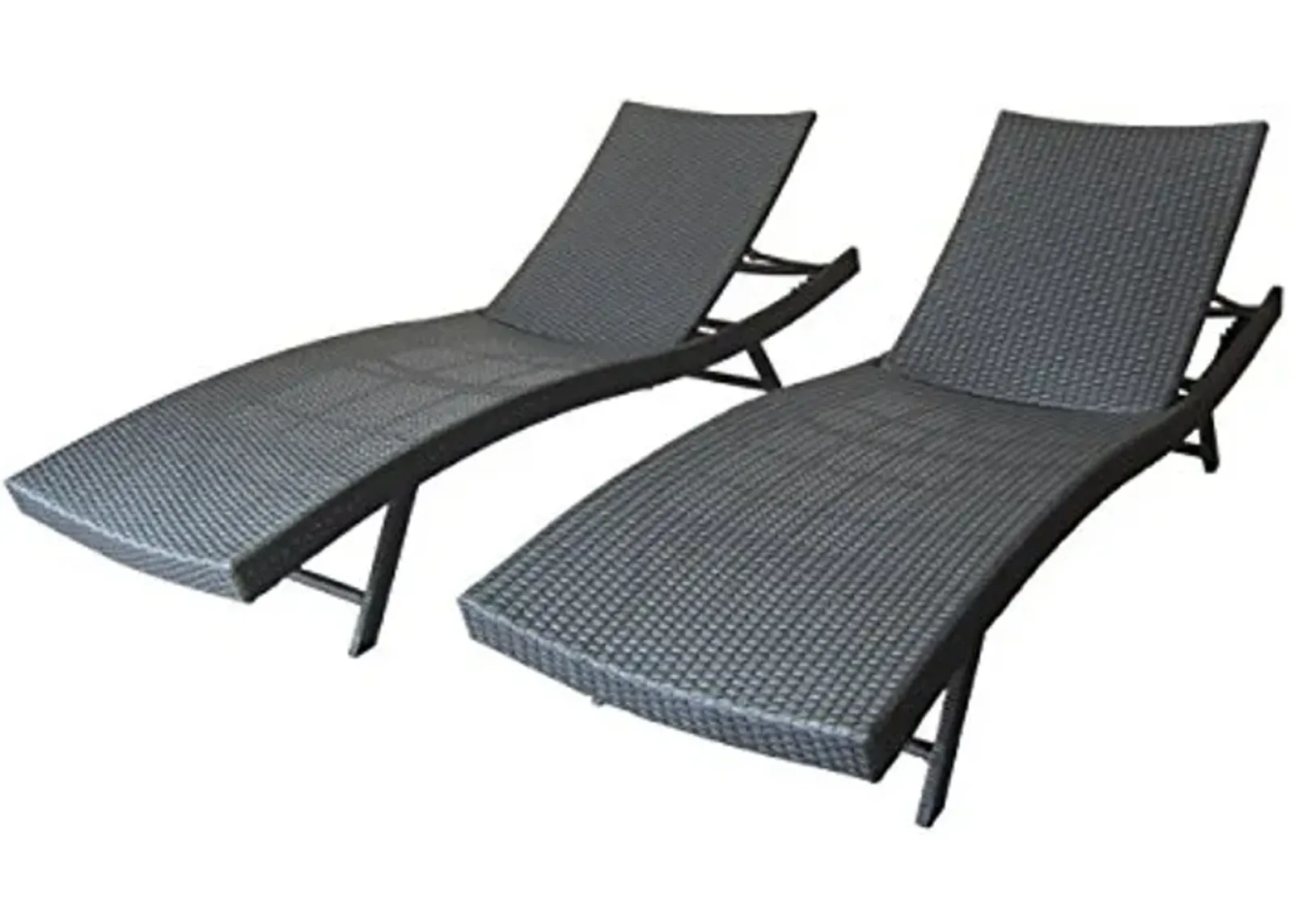 Christopher Knight Home Arthur | Outdoor Wicker Chaise Lounges | Set of 2 | in Grey