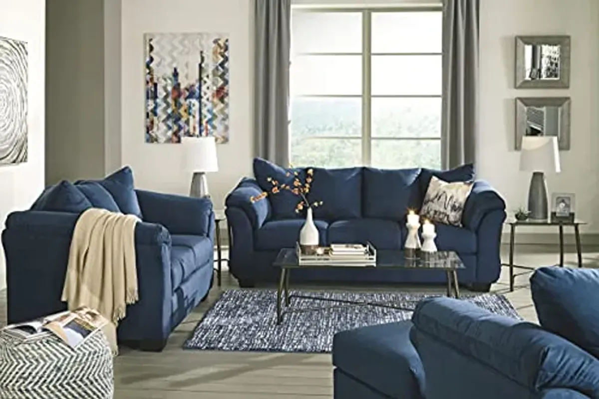 Signature Design by Ashley Darcy Casual Plush Sofa, Dark Blue