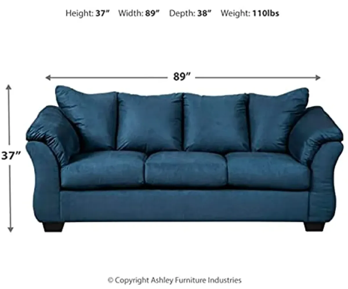 Signature Design by Ashley Darcy Casual Plush Sofa, Dark Blue