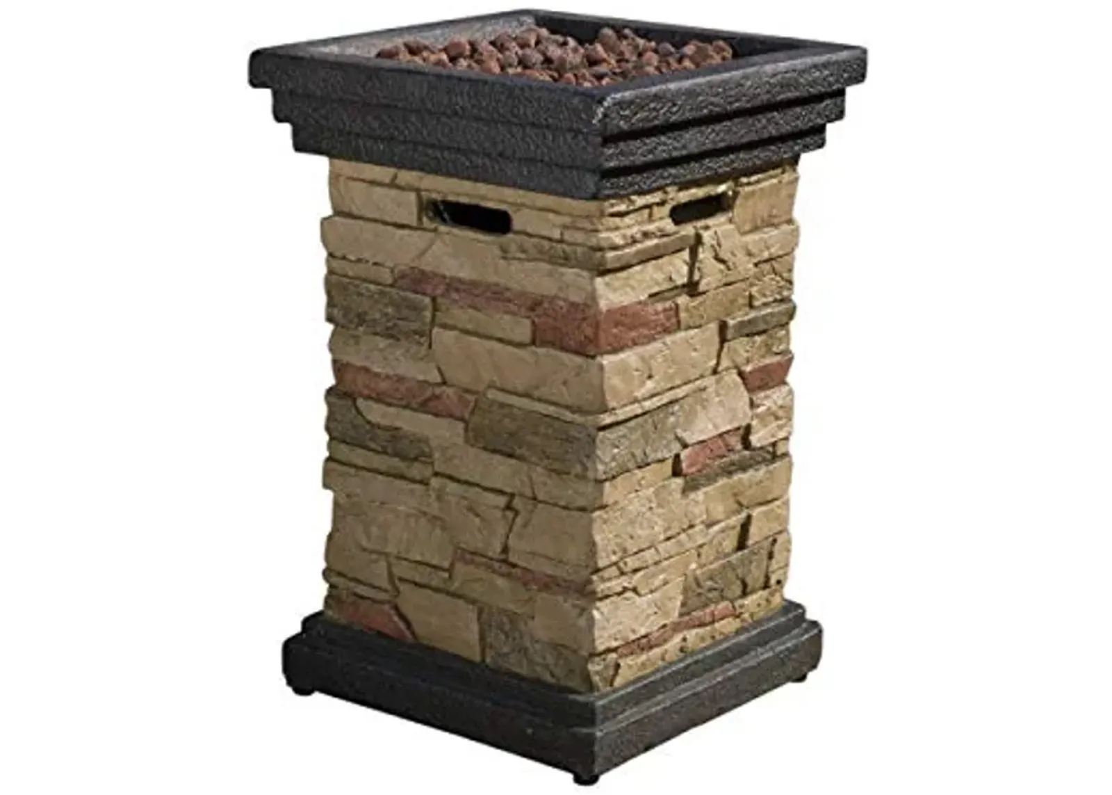 Christopher Knight Home Chesney Stone MGO Fire Column - 40,000 BTU, 19.5", Natural Stone