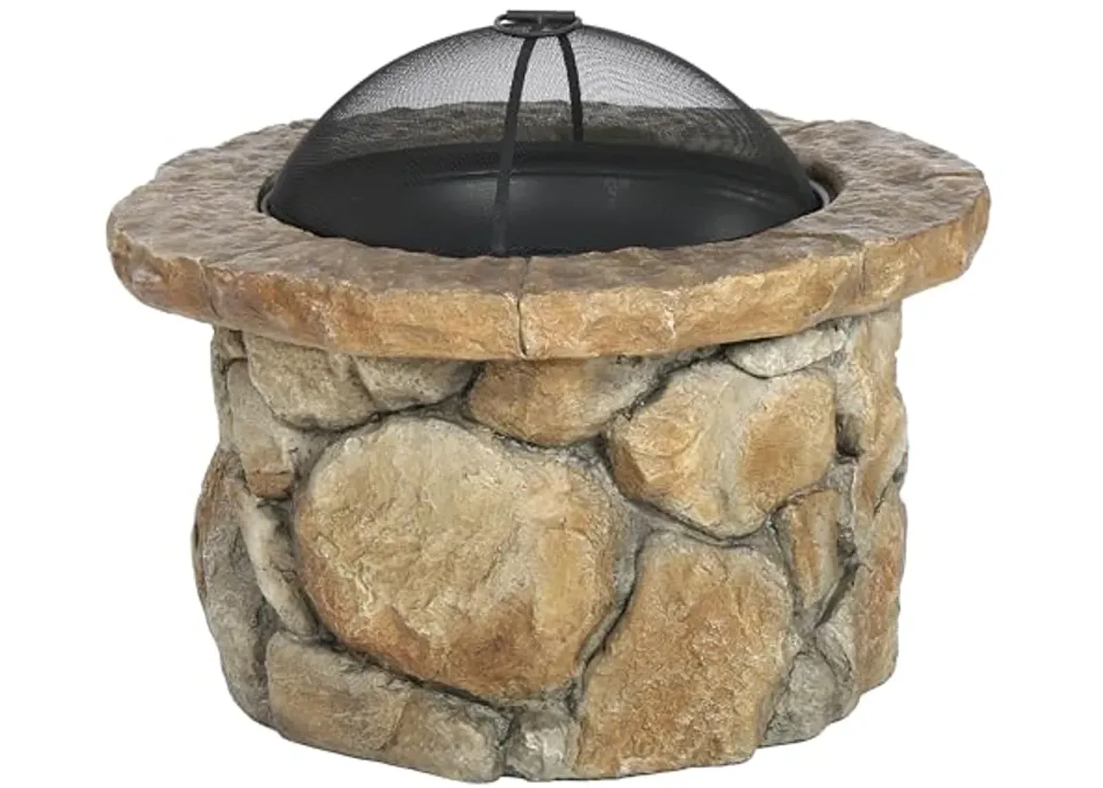 Christopher Knight Home Easton Glass Fiber Reinforced Cement / Iron Fire Pit, Natural