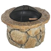 Christopher Knight Home Easton Glass Fiber Reinforced Cement / Iron Fire Pit, Natural