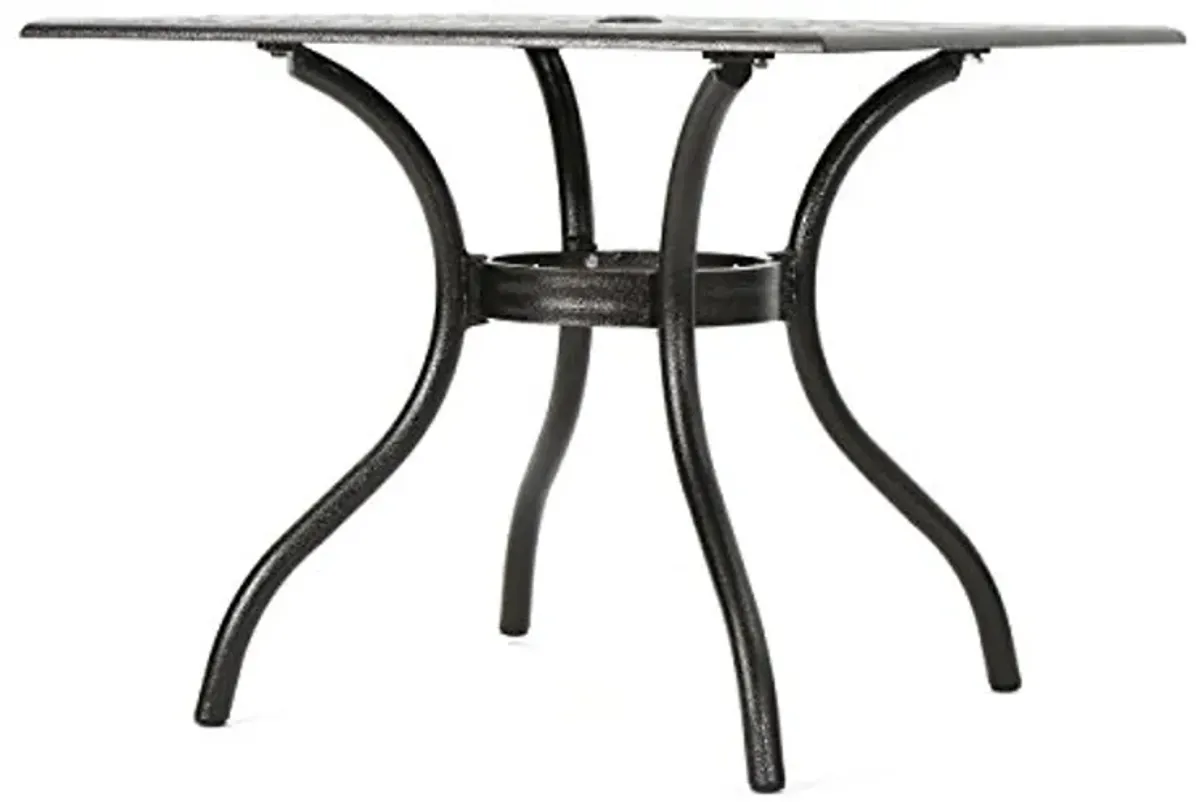 Christopher Knight Home Phoenix Cast Aluminum Square Table, Hammered Bronze