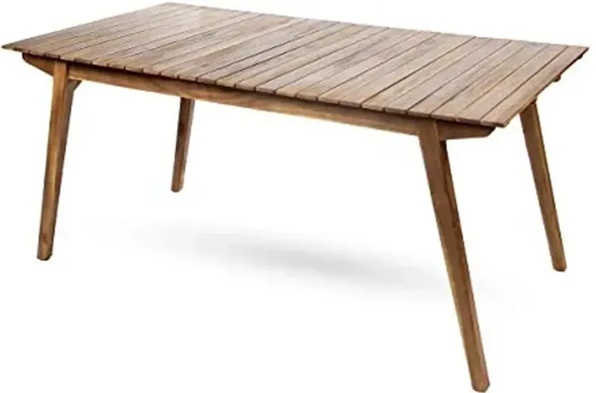 Christopher Knight Home Taiga Outdoor 69" Acacia Wood Dining Table, Teak Finish