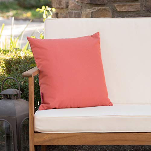 Christopher Knight Home Coronado Outdoor Water Resistant Square Throw Pillow, Coral