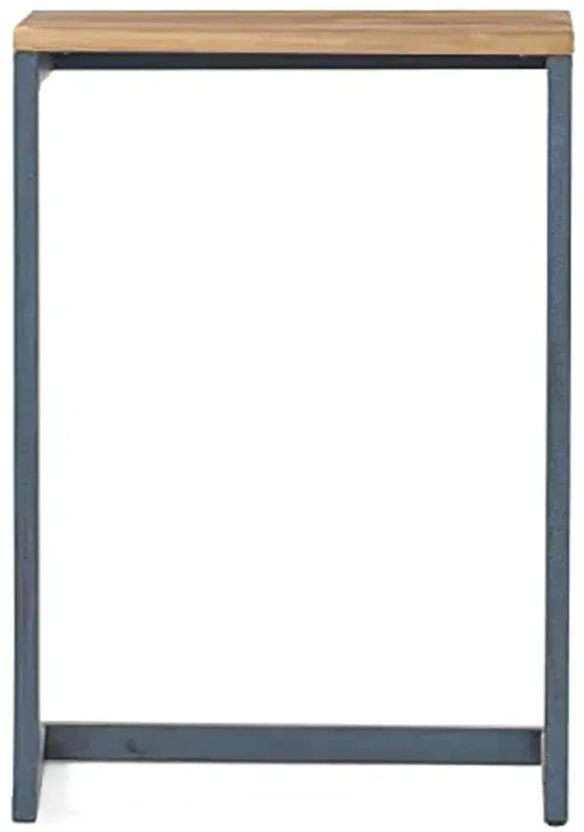 Christopher Knight Home Kora Outdoor Firwood C-Shaped Accent Table, Antique / Black With Blue