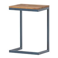 Christopher Knight Home Kora Outdoor Firwood C-Shaped Accent Table, Antique / Black With Blue