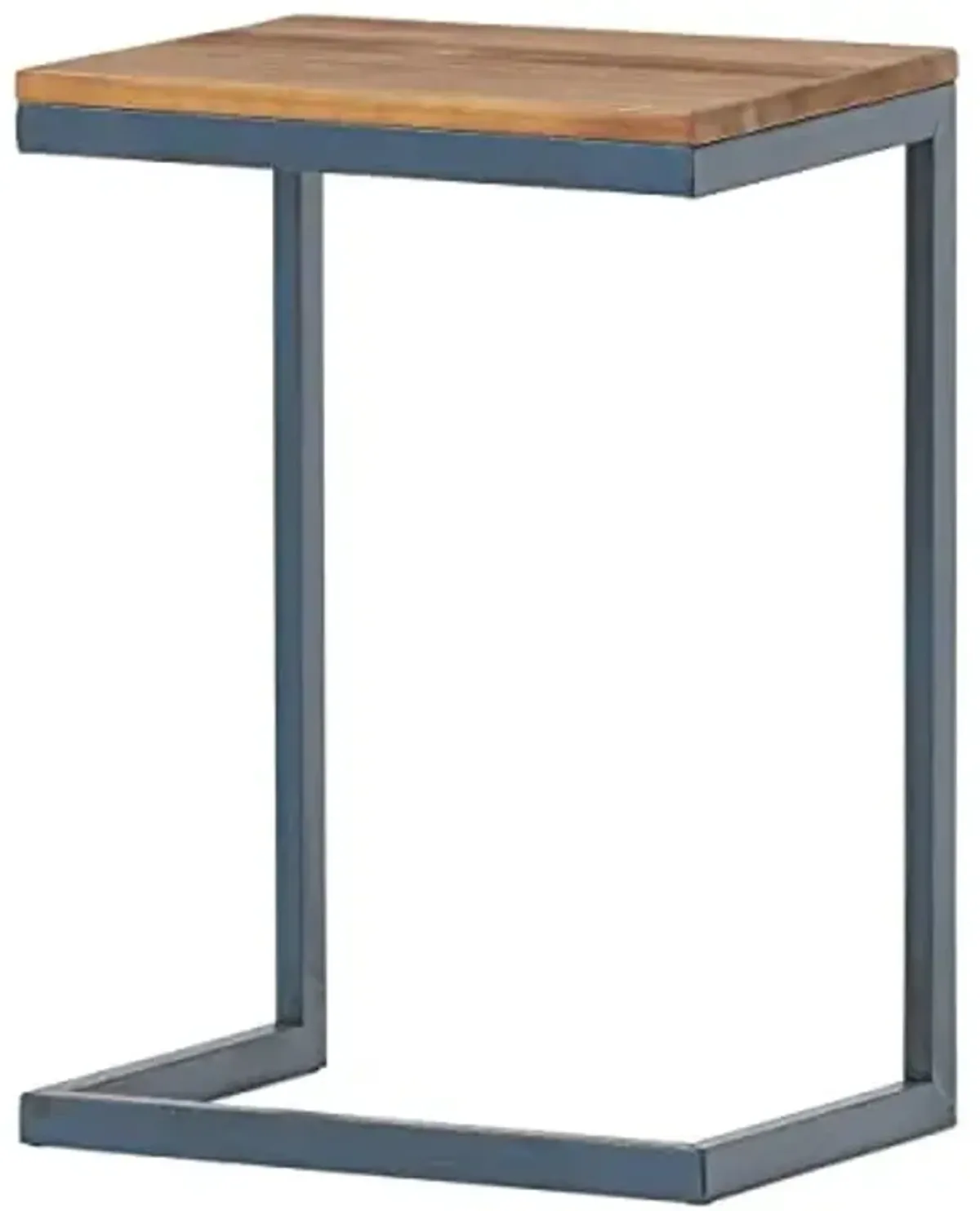 Christopher Knight Home Kora Outdoor Firwood C-Shaped Accent Table, Antique / Black With Blue
