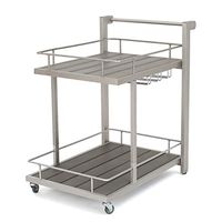 Christopher Knight Home Cape Coral Outdoor Aluminum Bar Cart with Polymer Blended Wood Top, Natural Color