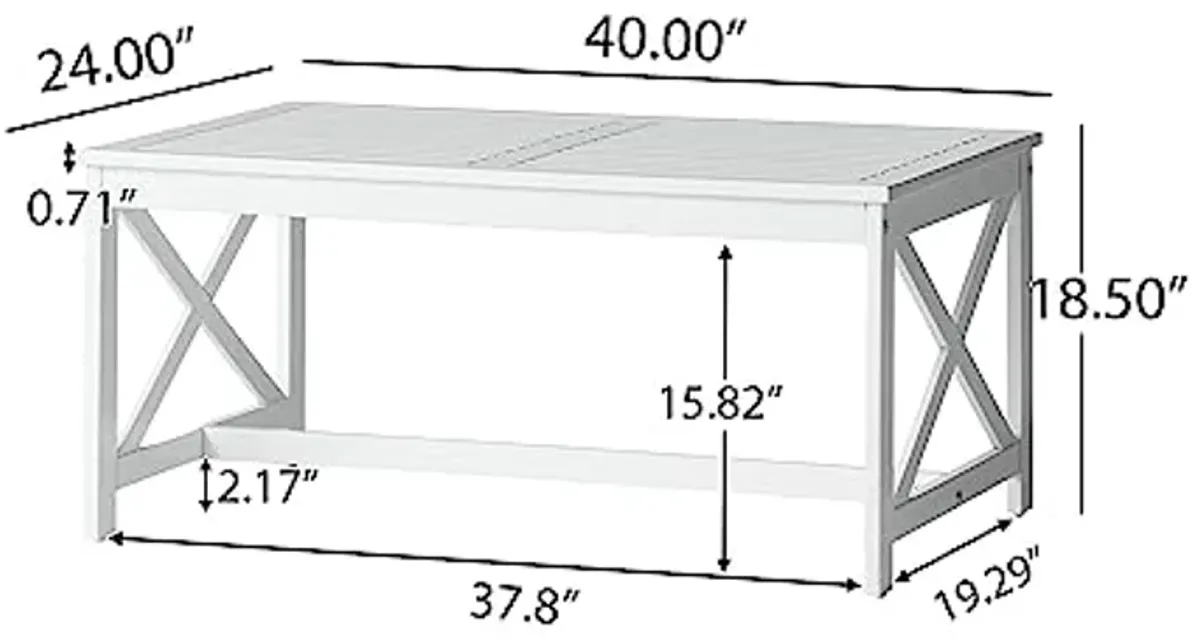 Christopher Knight Home Ivan Outdoor Acacia Wood Coffee Table, Pu White