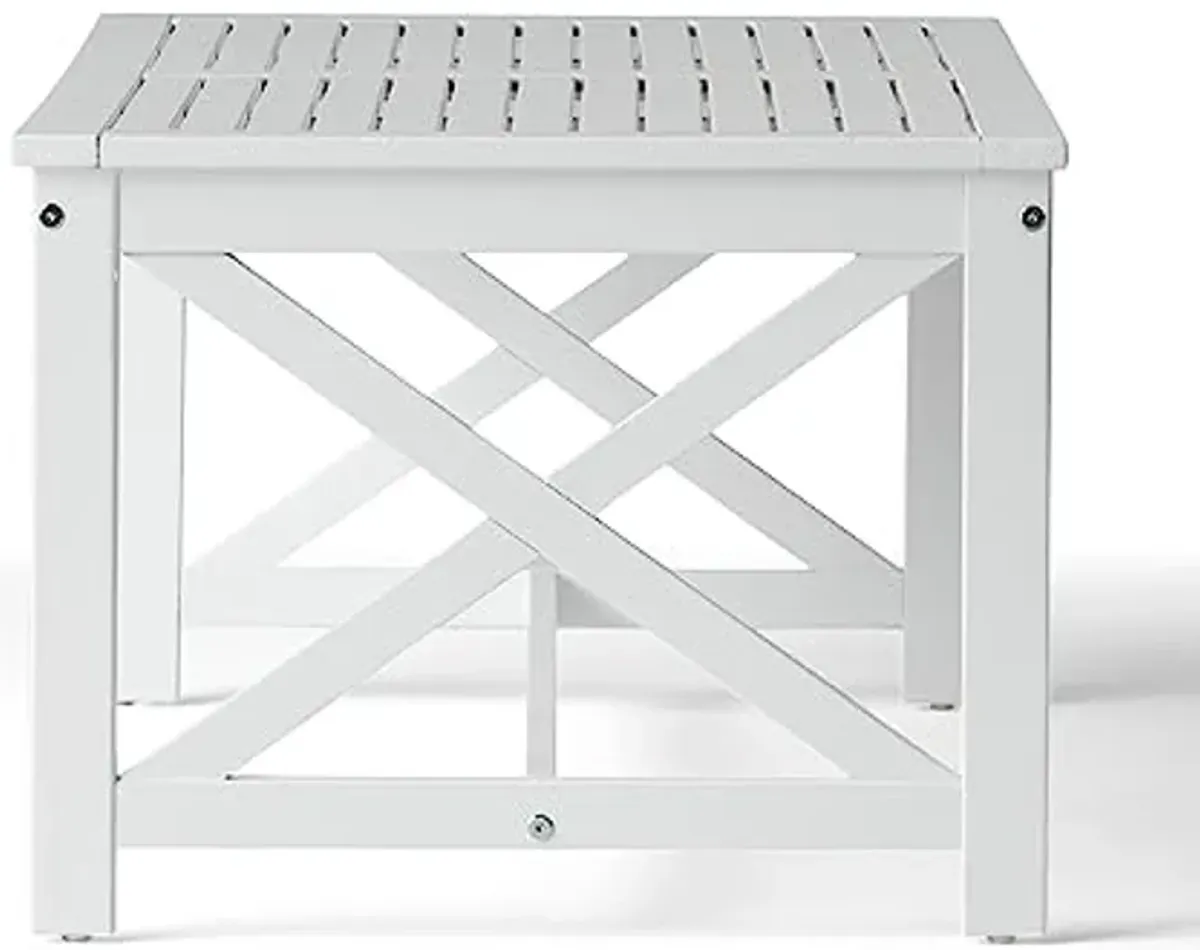 Christopher Knight Home Ivan Outdoor Acacia Wood Coffee Table, Pu White