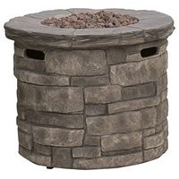 Christopher Knight Home Angeles Outdoor Circular Fire Pit - 40,000 BTU, Grey
