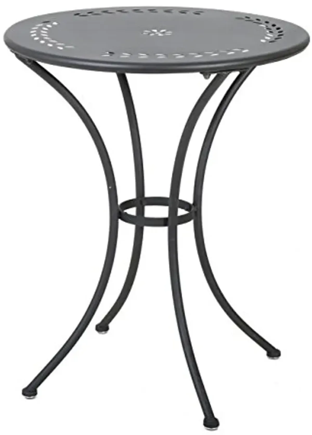 Christopher Knight Home Lourdes Outdoor Metal Bistro Set, 3-Pcs Set, Black Sand