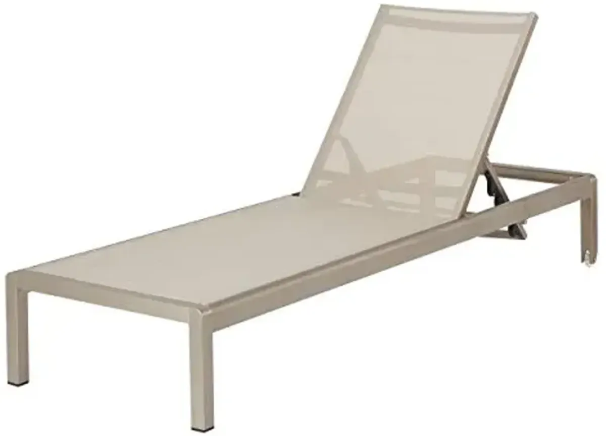 Christopher Knight Home Cape Coral KD Outdoor Mesh Chaise Lounge, Gray