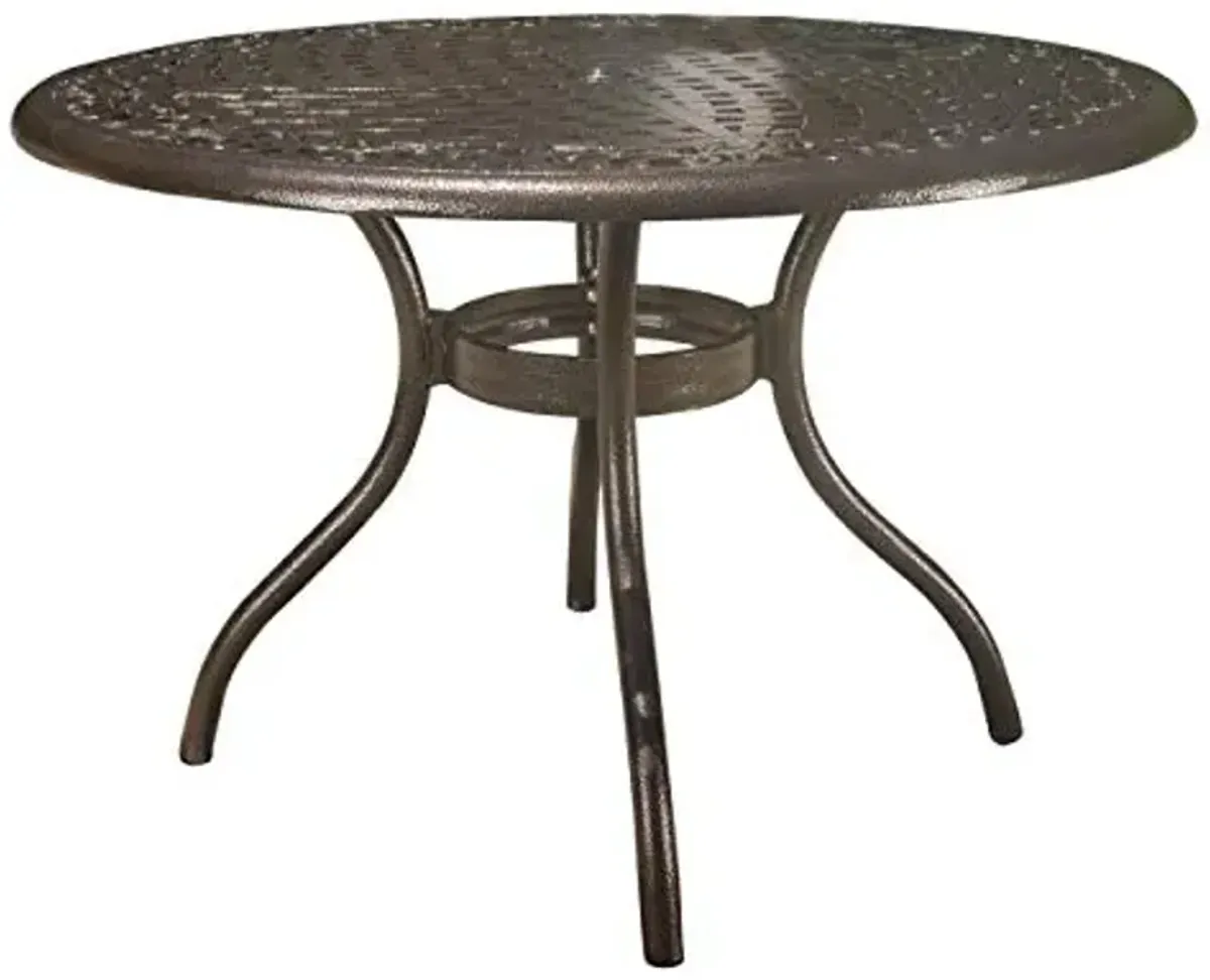 Christopher Knight Home Phoenix Cast Aluminum Round Table, Hammered Bronze, Dimensions: 47.75”L x 47.75”W x 30.00”H