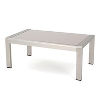 Christopher Knight Home Cape Coral Outdoor Aluminum Coffee Table with Glass Top, Silver