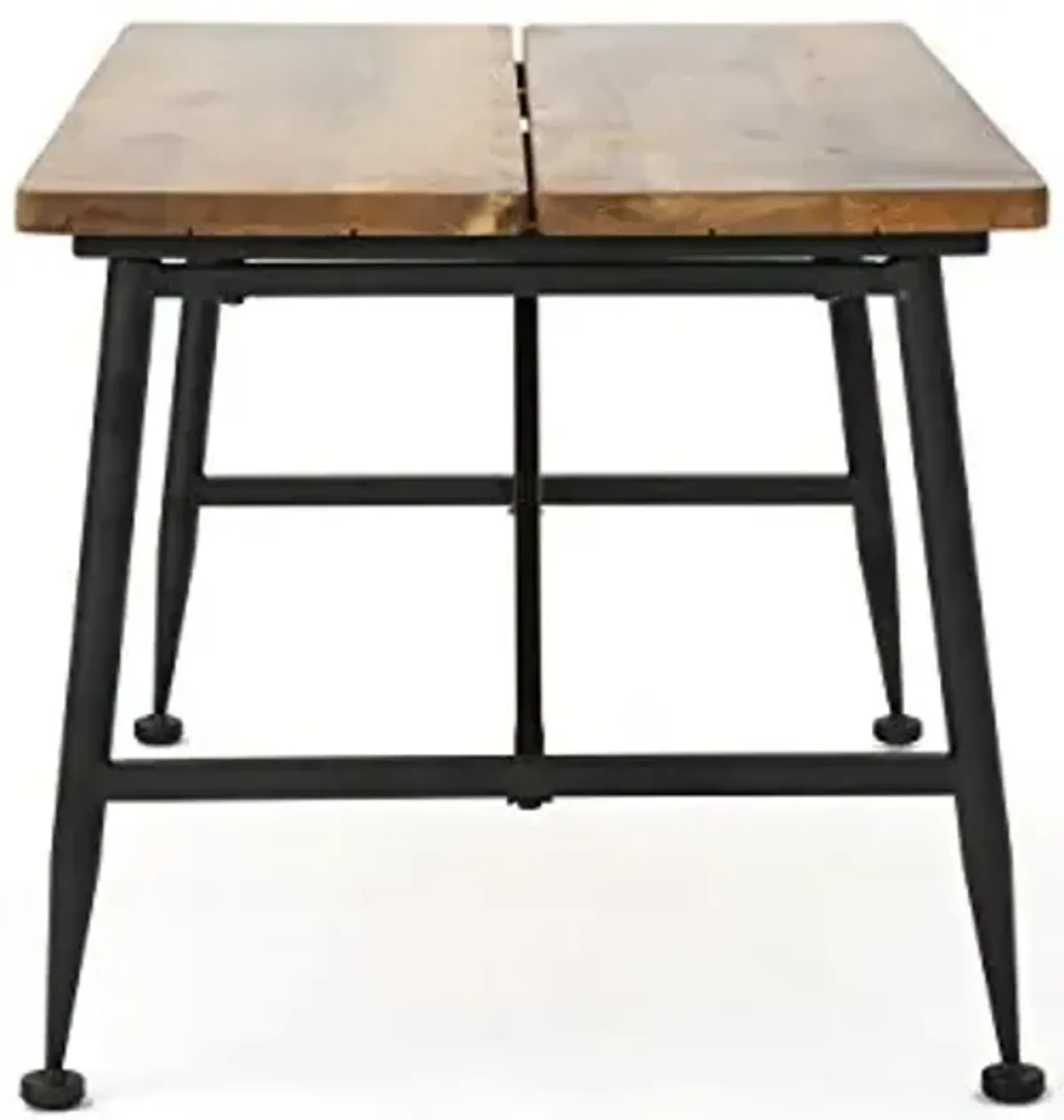 Christopher Knight Home Ocala Outdoor Industrial Wood Coffee Table with Iron Accents, Black / Antique Finish