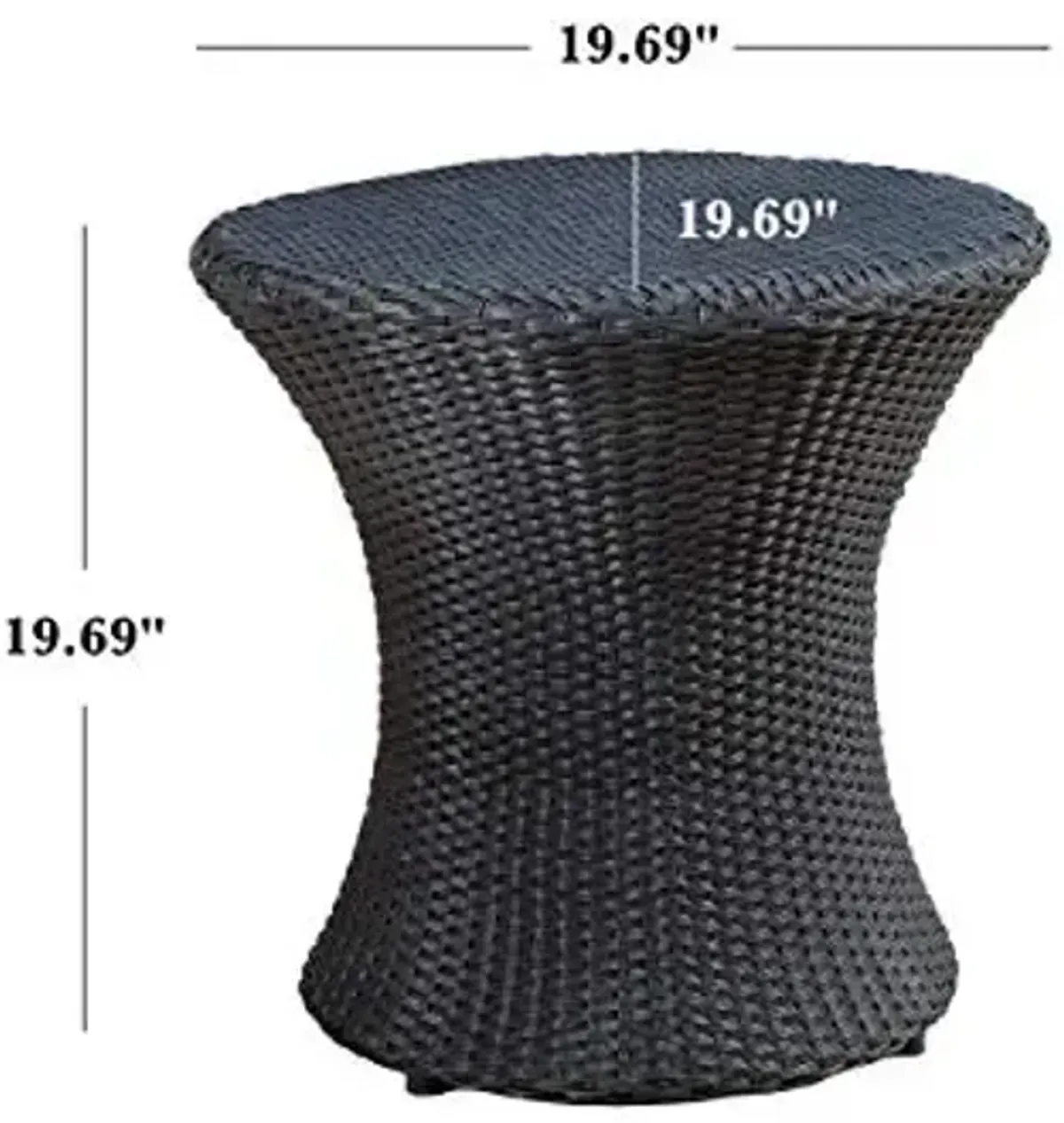 Christopher Knight Home Adriana Outdoor PE Wicker Accent Table, Black