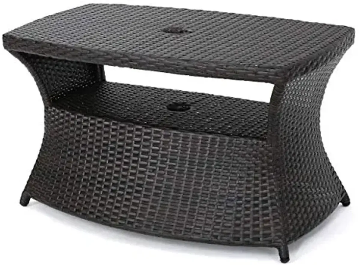 Christopher Knight Home Berkeley Outdoor Wicker Side Table, Multibrown