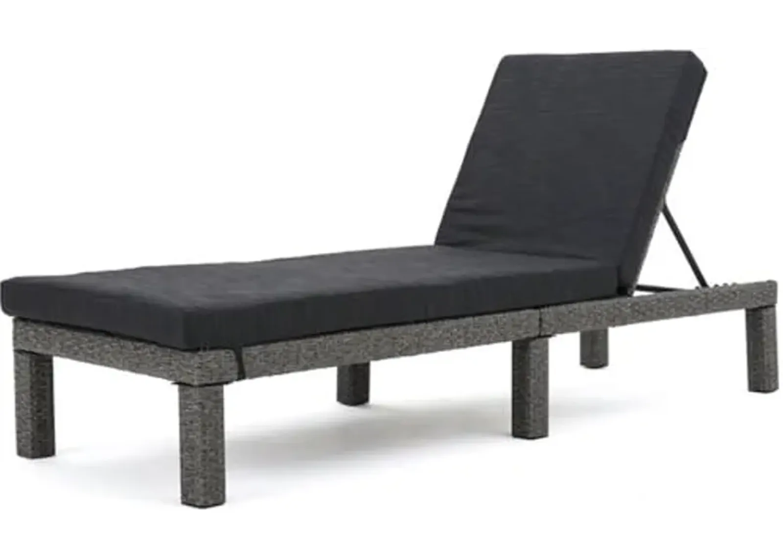 Christopher Knight Home Puerta Outdoor Wicker Chaise Lounge with Water Resistant Cushion, Mixed Black / Dark Grey