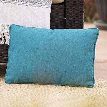Christopher Knight Home Coronado Outdoor Rectangular Water Resistant Pillow, Teal