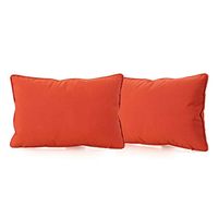 Christopher Knight Home Coronado Outdoor Rectangular Water Resistant Pillows, 2-Pcs Set, Orange
