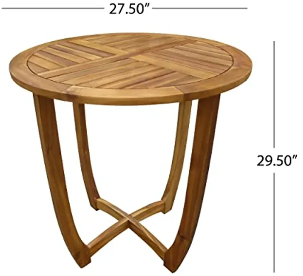 Christopher Knight Home Carina Accent Round Table, Teak Finish Brown