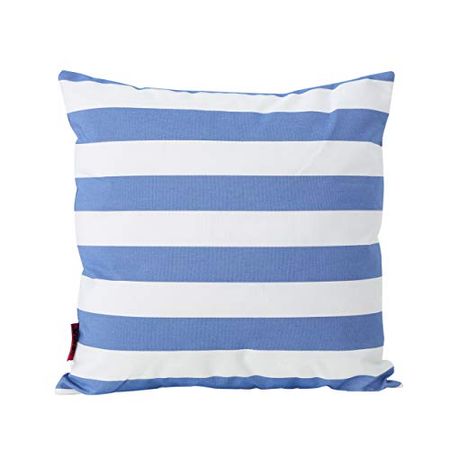 Christopher Knight Home Coronado Outdoor Water Resistant Square Throw Pillow, Blue / White