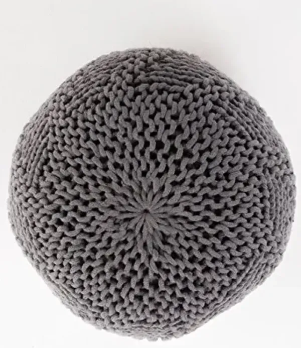 Christopher Knight Home Hazel Indoor / Outdoor Fabric Weave Pouf, Dark Grey