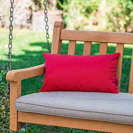 Christopher Knight Home Coronado Outdoor Water Resistant Rectangular Throw Pillow, Red